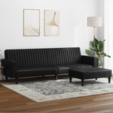 2 Piece Sofa Set Black Faux Leather