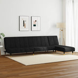 2 Piece Sofa Set Black Velvet - Side View
