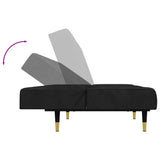 2 Piece Sofa Set Black Velvet - Low Angle