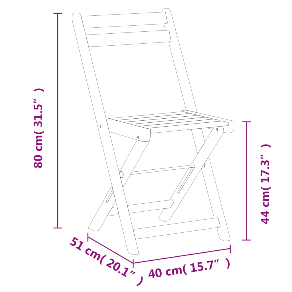 Folding Chairs 4 pcs Solid Wood Acacia