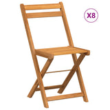 Folding Chairs 8 pcs Solid Wood Acacia - Front View