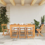 Folding Chairs 8 pcs Solid Wood Acacia - Top-Down View