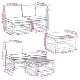 6 Piece Garden Lounge Set with Cushions Solid Wood Acacia - Extra Image