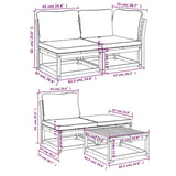 5 Piece Garden Lounge Set with Cushions Solid Wood Acacia - Low Angle