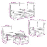 6 Piece Garden Lounge Set with Cushions Solid Wood Acacia - Extra Image