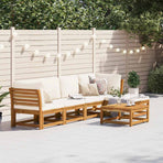 6 Piece Garden Lounge Set with Cushions Solid Wood Acacia
