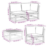 6 Piece Garden Lounge Set with Cushions Solid Wood Acacia - Extra Image