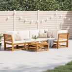 6 Piece Garden Lounge Set with Cushions Solid Wood Acacia