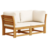 Garden Sofa with Cushions 2-Seater Solid Wood Acacia - Front View
