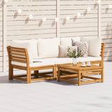 3 Piece Garden Lounge Set with Cushions Solid Wood Acacia