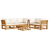 6 Piece Garden Lounge Set with Cushions Solid Wood Acacia