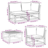 6 Piece Garden Lounge Set with Cushions Solid Wood Acacia