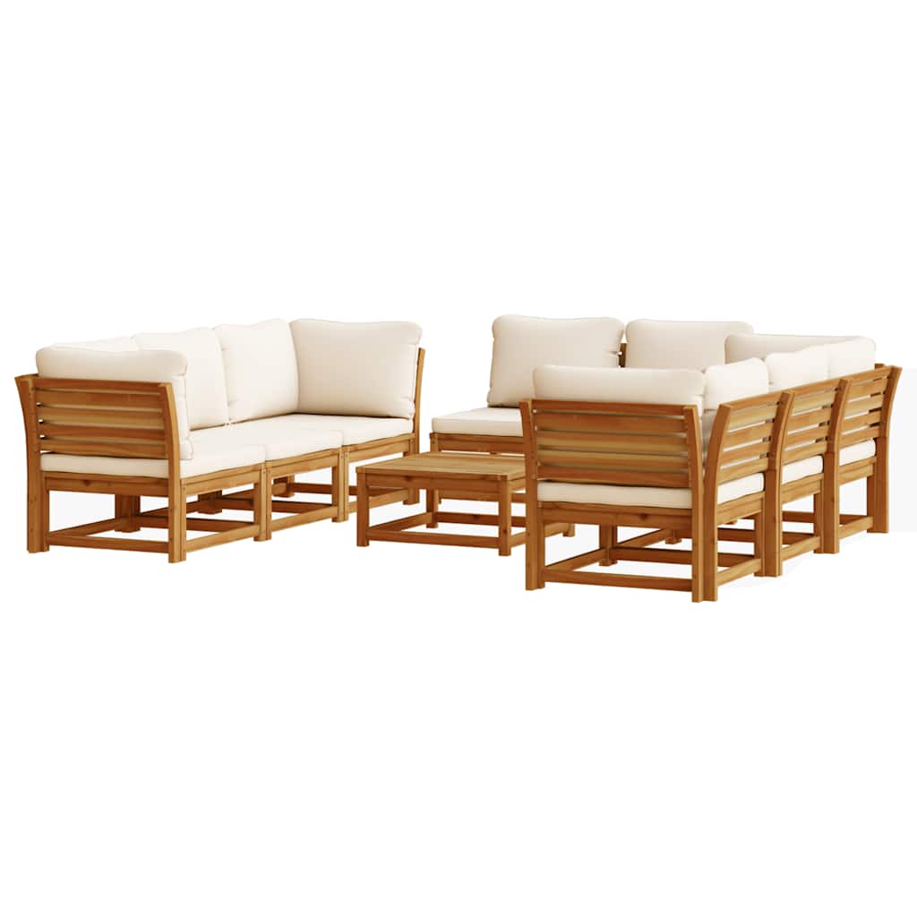 9 Piece Garden Lounge Set with Cushions Solid Wood Acacia