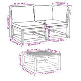 9 Piece Garden Lounge Set with Cushions Solid Wood Acacia - Low Angle
