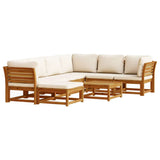 8 Piece Garden Lounge Set with Cushions Solid Wood Acacia - Front View