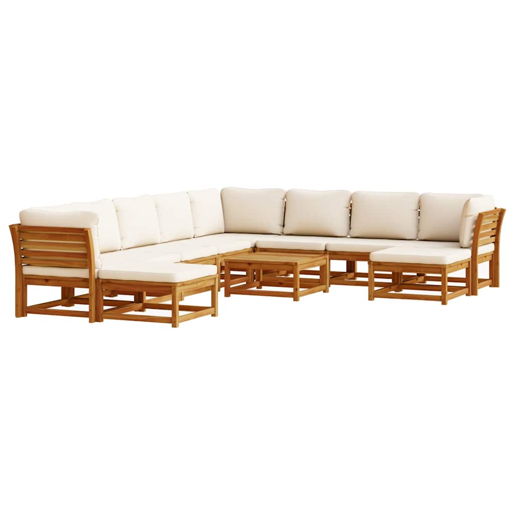 11 Piece Garden Lounge Set with Cushions Solid Wood Acacia