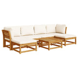 7 Piece Garden Lounge Set with Cushions Solid Wood Acacia - Front View