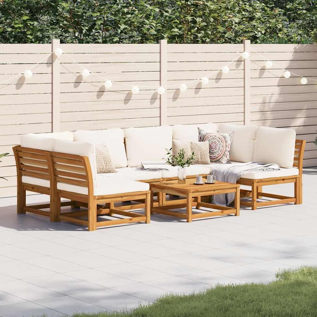 7 Piece Garden Lounge Set with Cushions Solid Wood Acacia