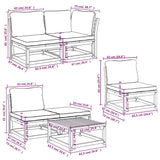 6 Piece Garden Lounge Set with Cushions Solid Wood Acacia