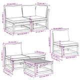 6 Piece Garden Lounge Set with Cushions Solid Wood Acacia - Extra Image