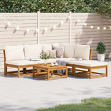 6 Piece Garden Lounge Set with Cushions Solid Wood Acacia
