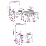 4 Piece Garden Lounge Set with Cushions Solid Wood Acacia - Low Angle