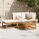 3 Piece Garden Lounge Set with Cushions Solid Wood Acacia - Side View
