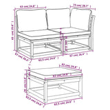 3 Piece Garden Lounge Set with Cushions Solid Wood Acacia - Extra Image