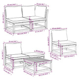 8 Piece Garden Lounge Set with Cushions Solid Wood Acacia - Extra Image