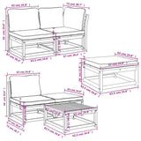 6 Piece Garden Lounge Set with Cushions Solid Wood Acacia - Extra Image