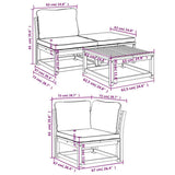 4 Piece Garden Lounge Set with Cushions Solid Wood Acacia