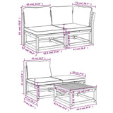 5 Piece Garden Lounge Set with Cushions Solid Wood Acacia - Low Angle