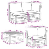 6 Piece Garden Lounge Set with Cushions Solid Wood Acacia