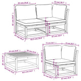 6 Piece Garden Lounge Set with Cushions Solid Wood Acacia - Extra Image