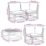 6 Piece Garden Lounge Set with Cushions Solid Wood Acacia