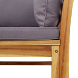 Garden Sofa with Cushions 2-Seater Solid Wood Acacia