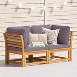 Garden Sofa with Cushions 2-Seater Solid Wood Acacia