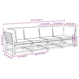 4 Piece Garden Lounge Set with Cushions Solid Wood Acacia