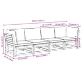 4 Piece Garden Lounge Set with Cushions Solid Wood Acacia - Close-Up Angle