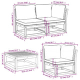 6 Piece Garden Lounge Set with Cushions Solid Wood Acacia - Extra Image