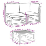 9 Piece Garden Lounge Set with Cushions Solid Wood Acacia - Low Angle