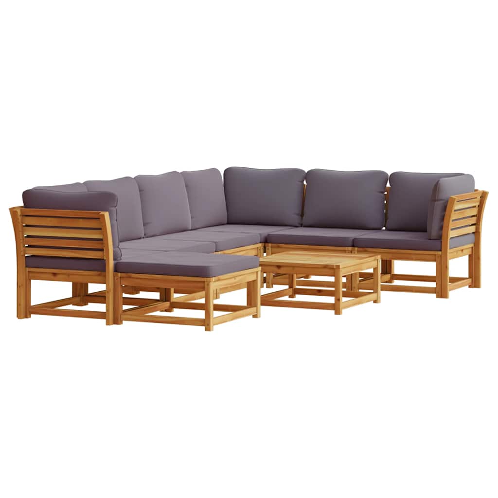 8 Piece Garden Lounge Set with Cushions Solid Wood Acacia