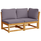 7 Piece Garden Lounge Set with Cushions Solid Wood Acacia - Top-Down View