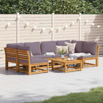 7 Piece Garden Lounge Set with Cushions Solid Wood Acacia