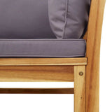 5 Piece Garden Lounge Set with Cushions Solid Wood Acacia - Low Angle