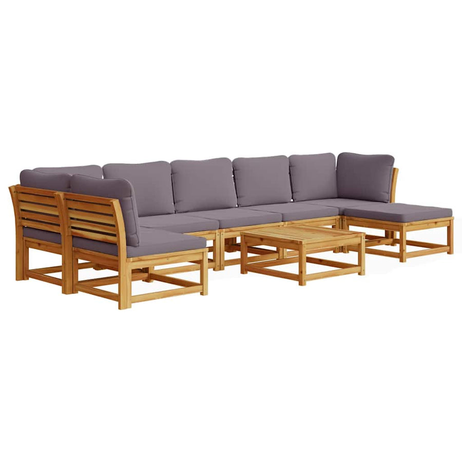 8 Piece Garden Lounge Set with Cushions Solid Wood Acacia