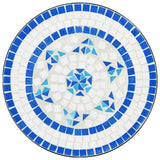 Mosaic Bistro Set Blue and White Iron and Ceramic - Rear View