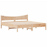 Bed Frame without Mattress 183x203 cm King Solid Wood Pine - Side View