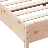Bed Frame without Mattress 183x203 cm King Solid Wood Pine - Close-Up Angle