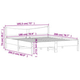 Bed Frame without Mattress 183x203 cm King Solid Wood Pine - Extra Image